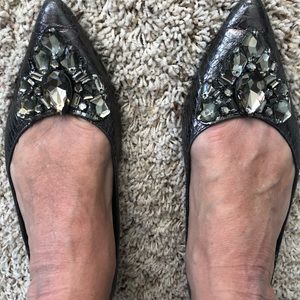 Metallic, jewel flats